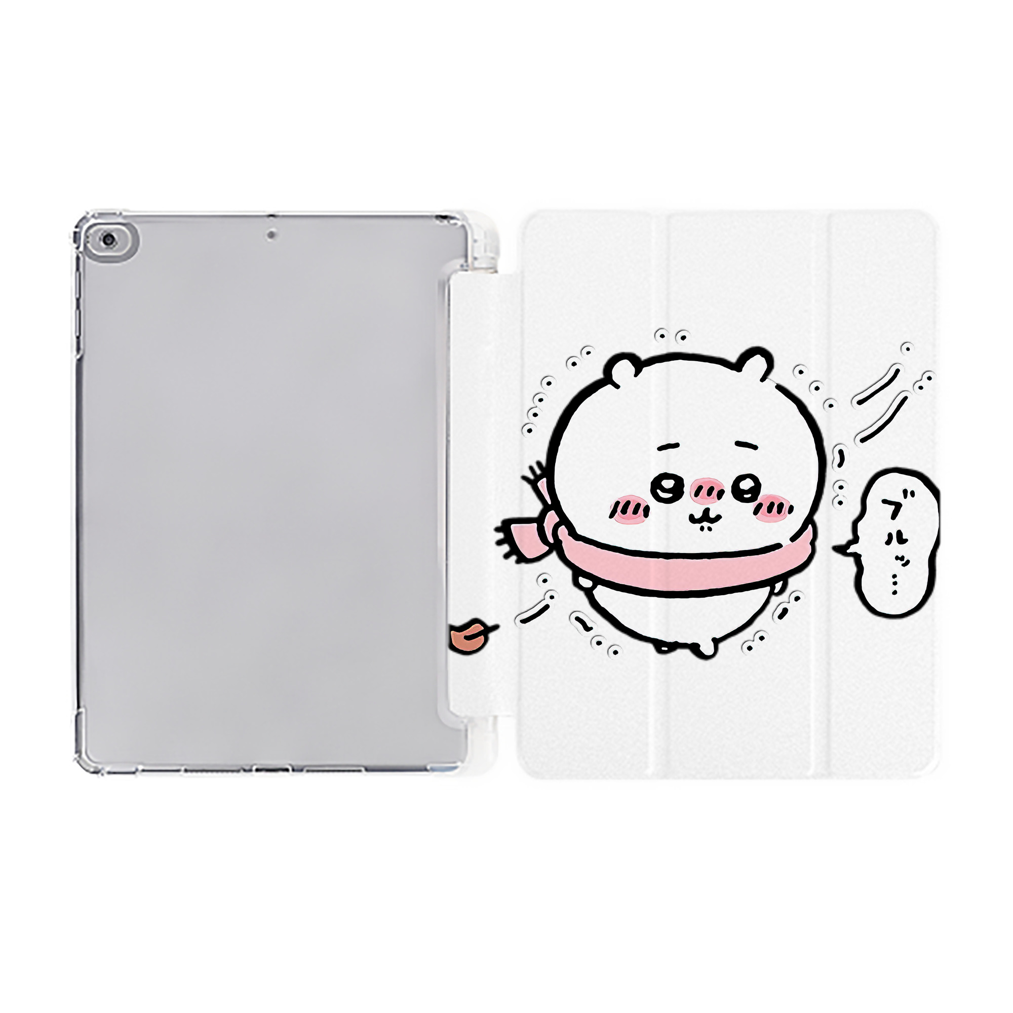 （画像用） ちいかわ ちいかわ Chii-kawa chiikawa IPad ケース ペン収納付き 三つ折りスタンド PUレザー×シリコン 対応機種9.5/10.5/10.9インチ
